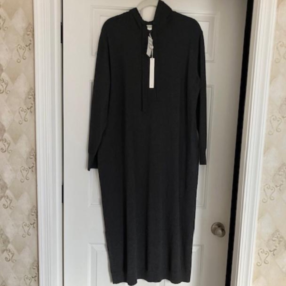 Calson Knit Hoodie Dress XL Dk Heathered Charcoal